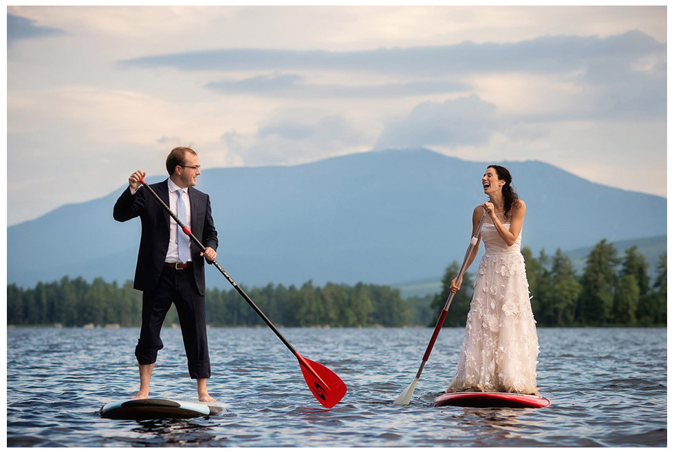 fearless paddleboarding couple
