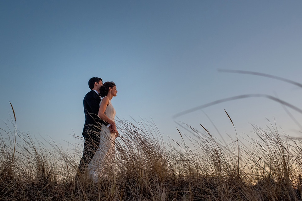 wychmere cape cod wedding bride and groom in sand dunes