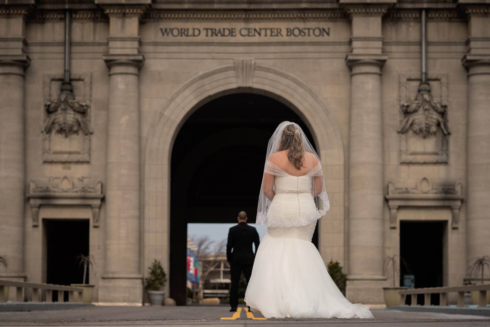 first look at a boston world trade center wedding