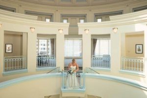 bridal portrait in the rotunda at a boston harbor hotel wedding