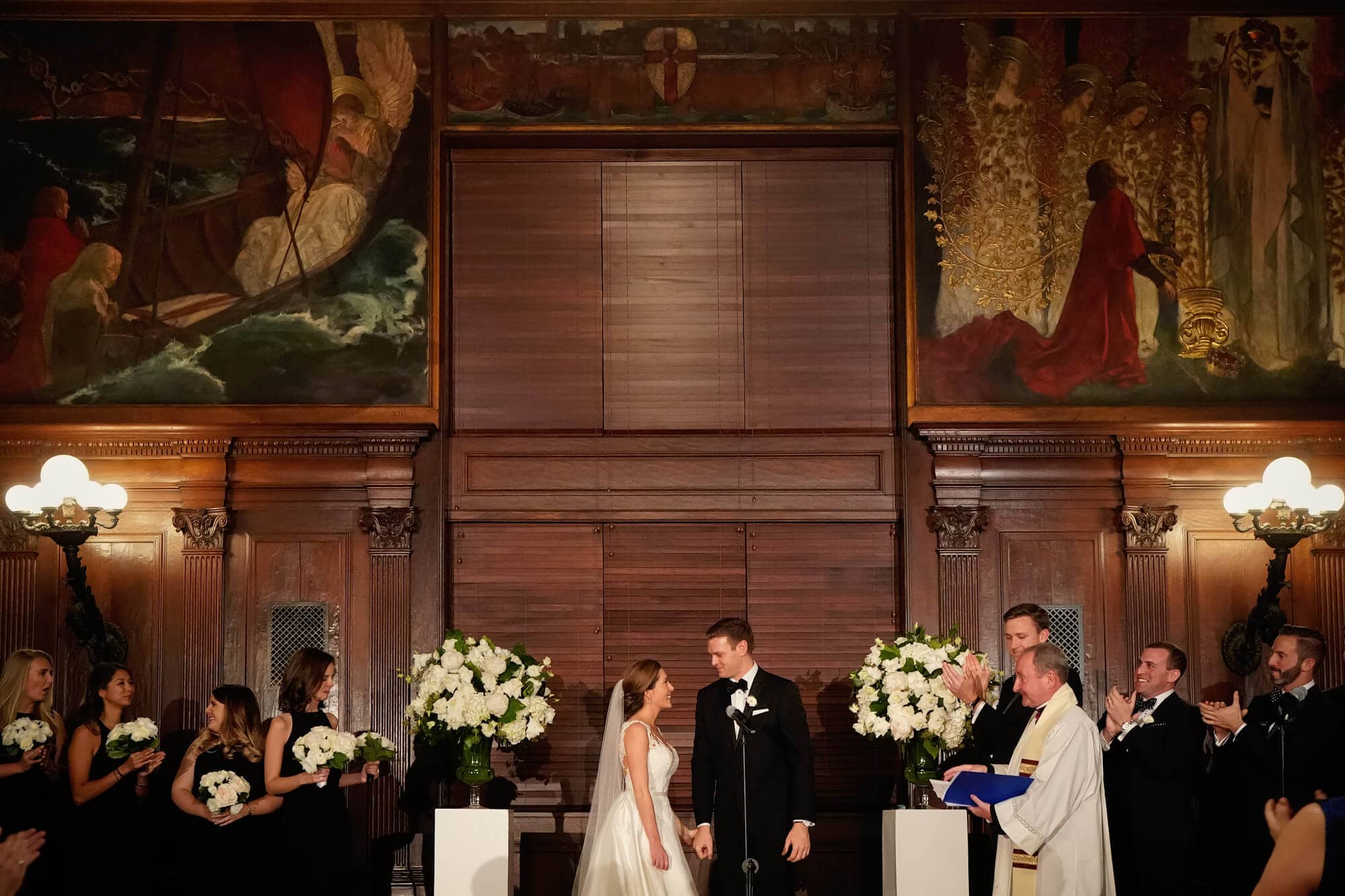 abbey room at boston public library wedding ceremony
